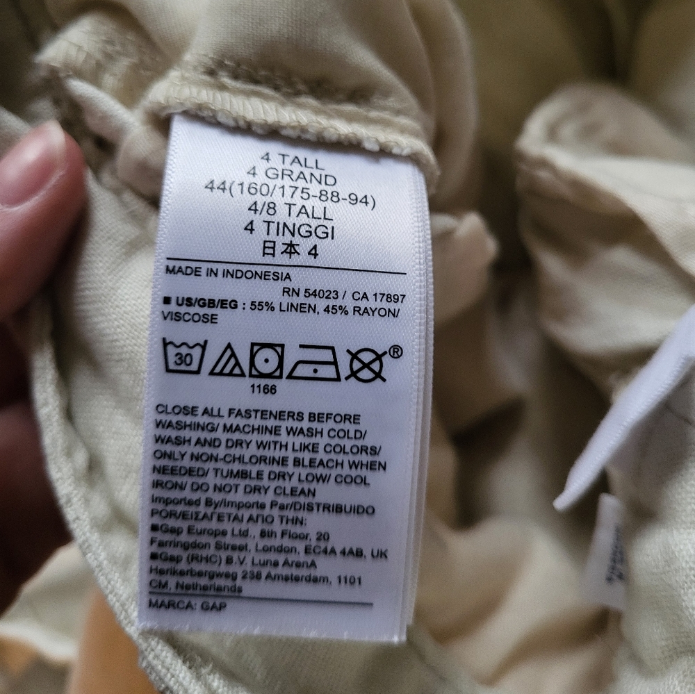 Beige Linen Wide Leg Pants - Picture 5 of 5